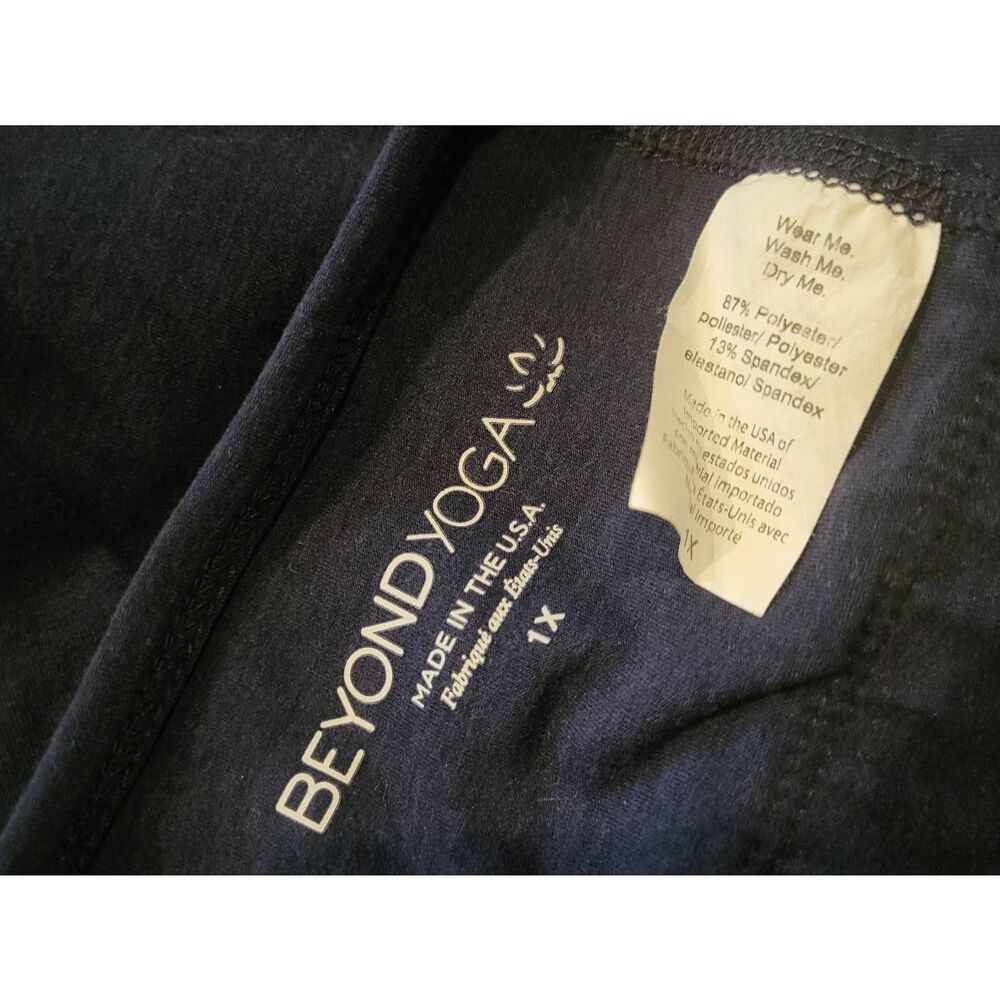 Beyond Yoga Tank Top Women's 1X Blue Spacedye Slim Racerback Cropped Bra - Picture 4 of 4